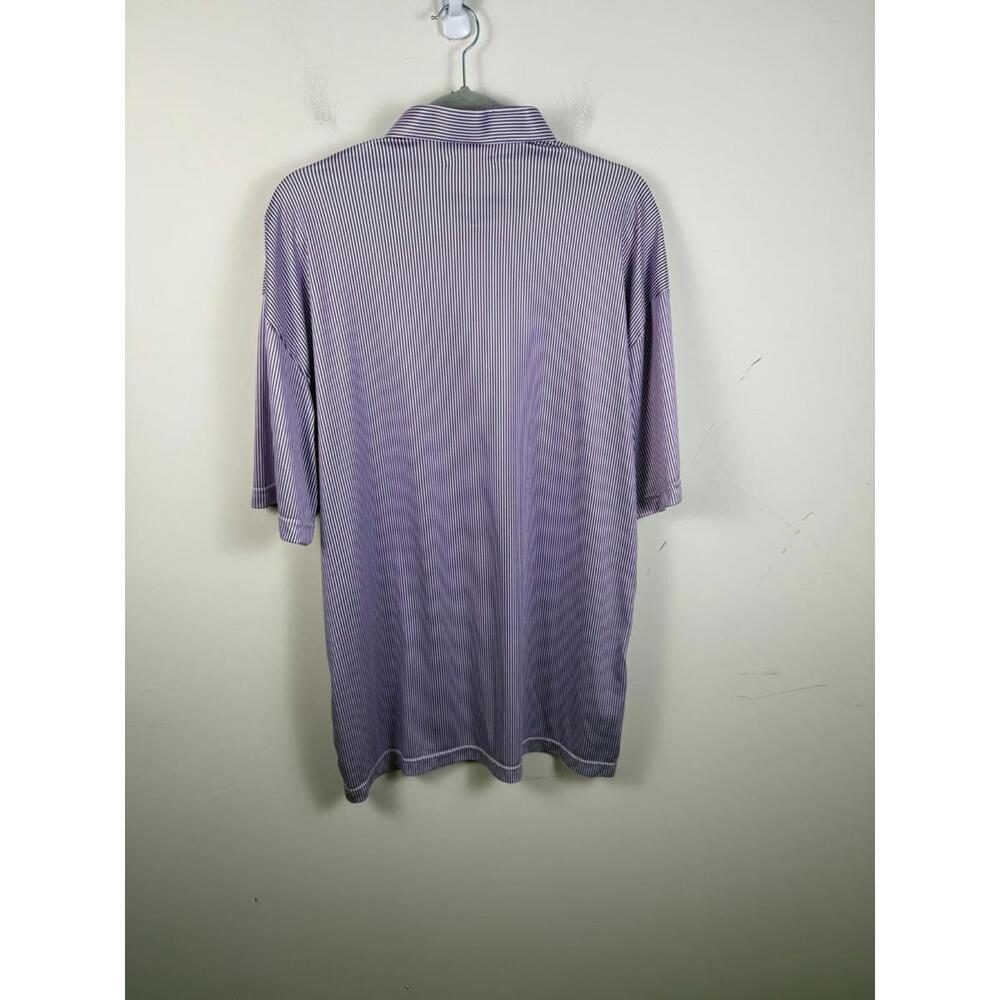 Collars and Co Dress Polo XXL Purple Striped Stretch Shirt - Picture 3 of 5